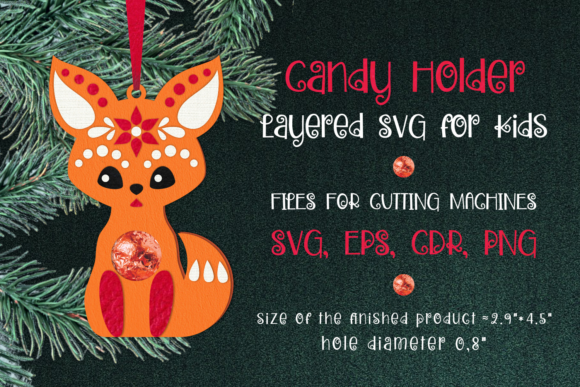 3D SVG Christmas Fox Ornament for Blog Graphics
