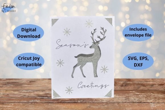 3D SVG Reindeer Card for Christmas Content