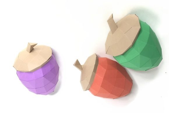 Acorn Paper Sculpture: 3D SVG Objects for Crafters