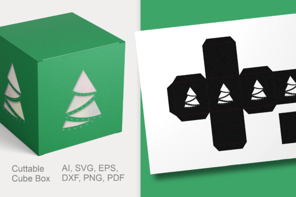 Festive 3D SVG Cube Box for Christmas Branding