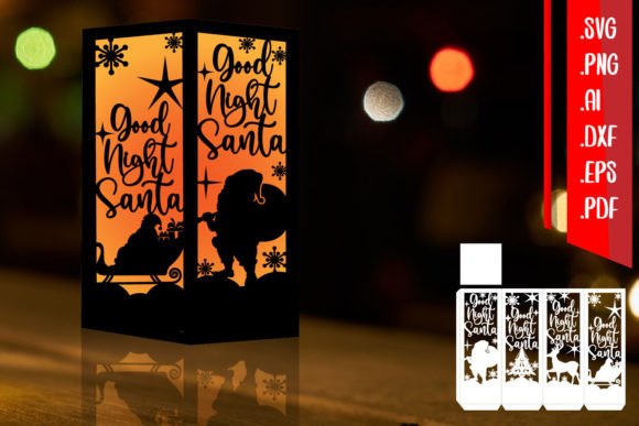 Good Night Santa Lantern: A 3D SVG Christmas Asset