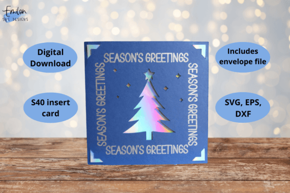 Review: Season's Greetings Tree Insert Card SVG for Holiday Crafts