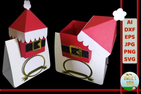 Santa Box 3D SVG Shapes for Holiday Blog Graphics