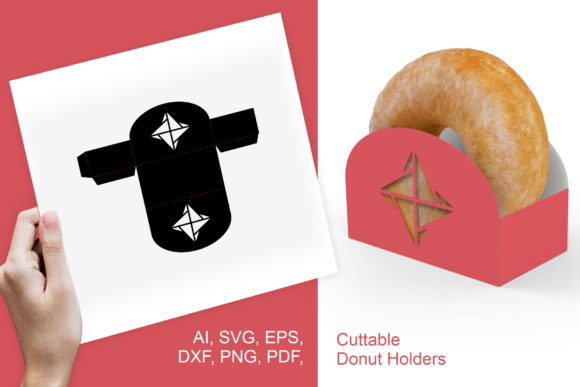 Winter Diamonds Donut Holder: 3D SVG Gift Boxes